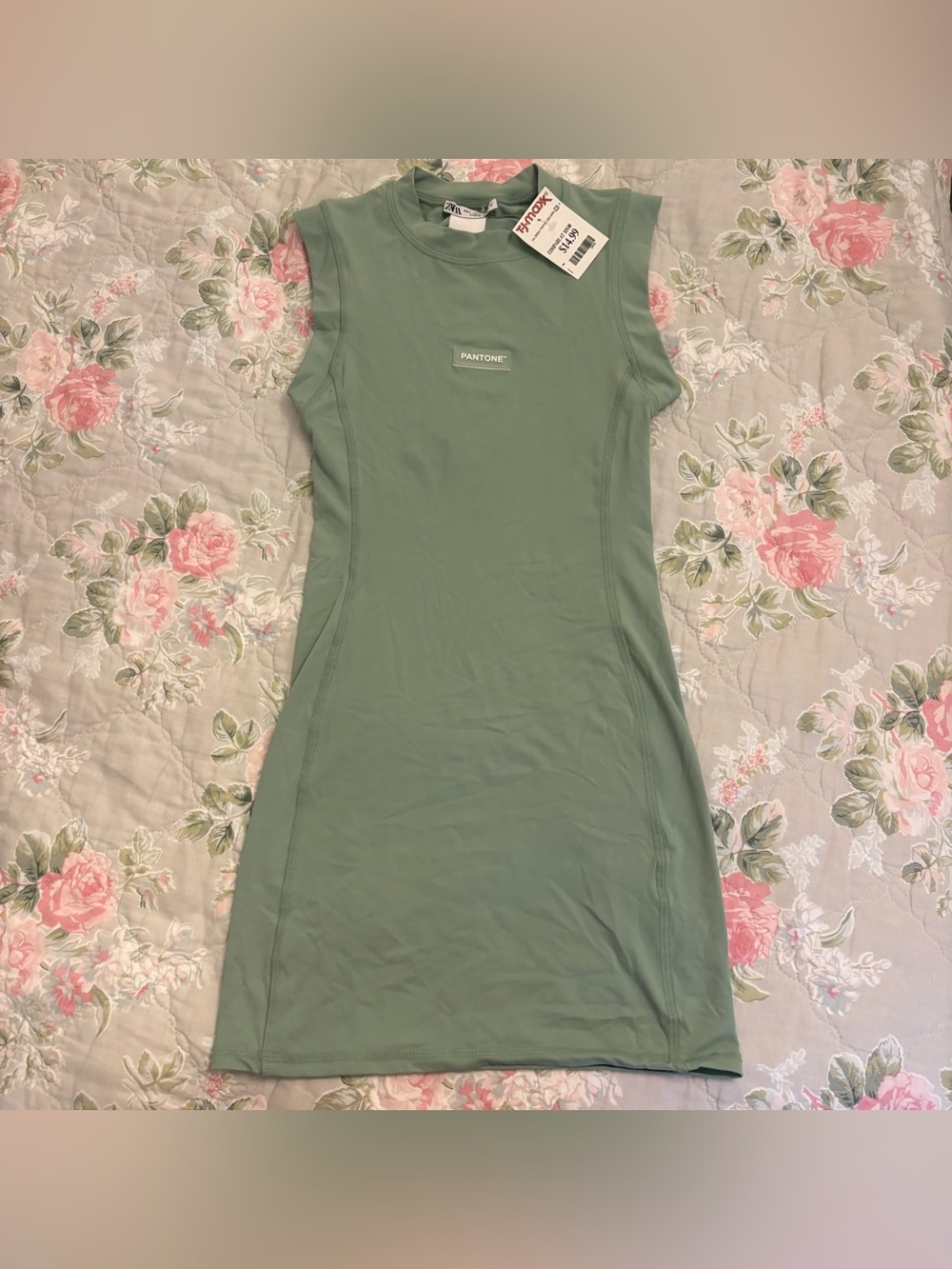 Zara Sleeveless Mini Dress in Sage Green